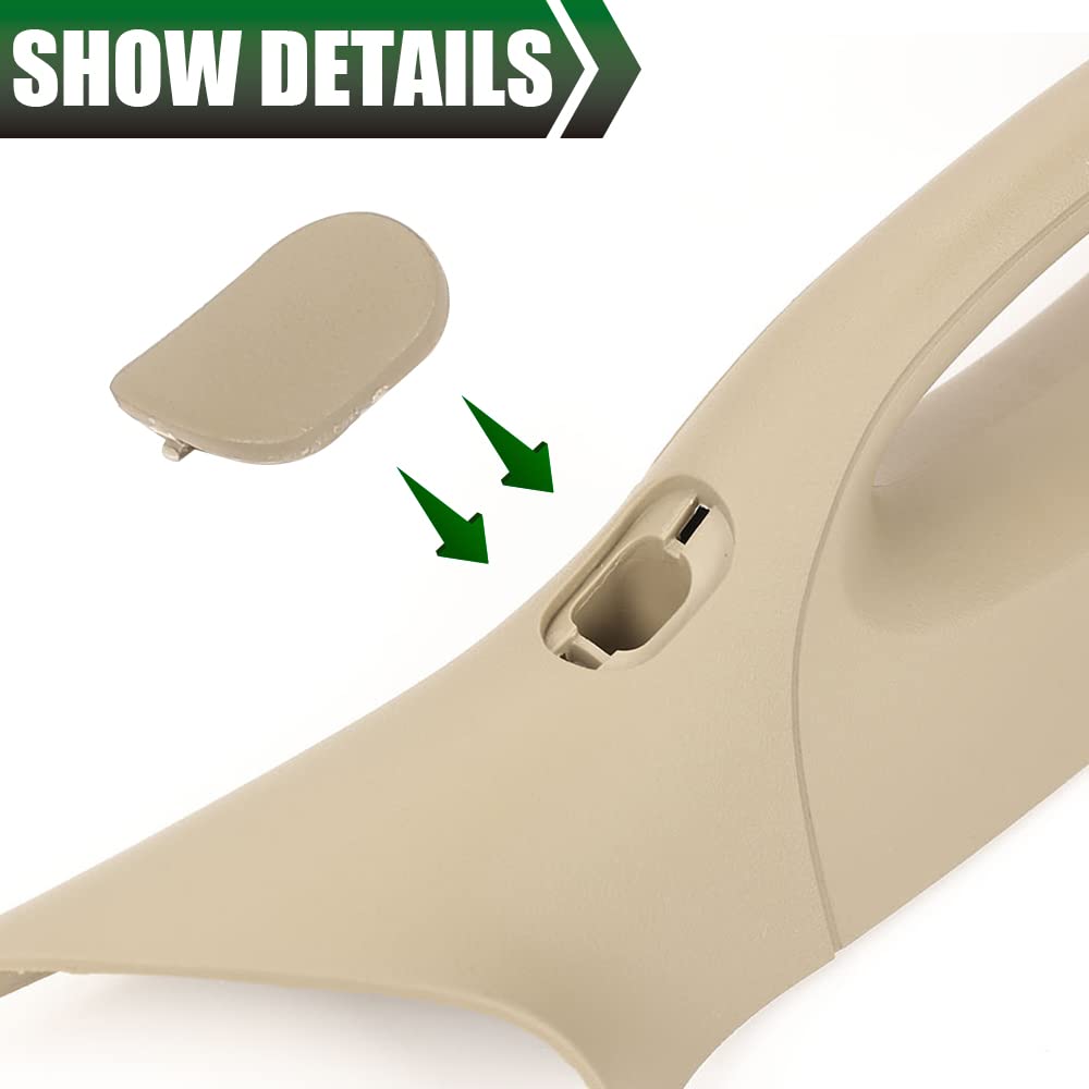 G-PLUS Front A Pillar Trim Handle Compatible with 2004-2008 F150, RH Passenger Side Inside Grab Handle 4L3Z1503598AAC (Beige)