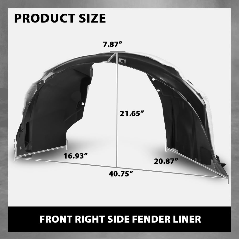 G-PLUS Front Right Fender Liner Inner, Compatible with Ford Escape 2015-2019, Passenger Side, FO1249161, CJ5Z16102B