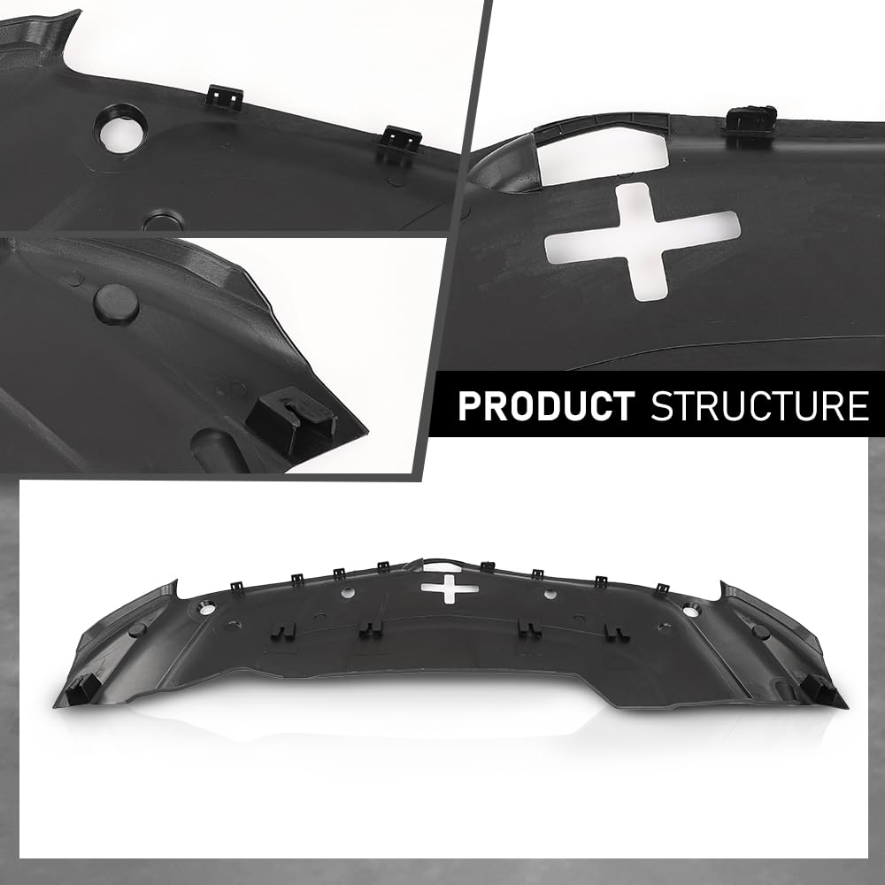 G-PLUS Radiator Support Cover Compatible with Cadillac XTS 2013-2017,Not Fit For Twin Turbo Model 64929DJ, GM1224122, 23205335 Black