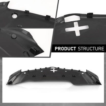G-PLUS Radiator Support Cover Compatible with Cadillac XTS 2013-2017,Not Fit For Twin Turbo Model 64929DJ, GM1224122, 23205335 Black