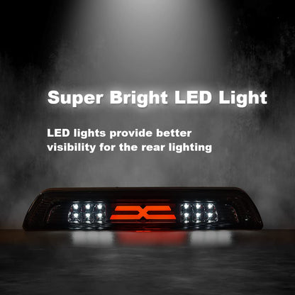 G-PLUS High Mount 3rd Third Brake Light Tail Compatible with 2007-2018 Toyota Tundra LED Rear Stop 81570-0C050 Smoked Lens White Base