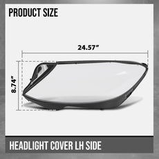 G-PLUS Headlight Lens Cover Replacement for Universal Vehicle Clear Side View