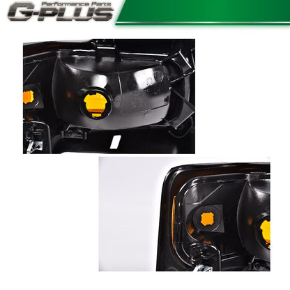 G-PLUS Headlight Trim Bezel with Parking Turn Signal Light Compatible With 08-14 Ford E150/08-14 Ford E250/08-19 Ford E350 (Driver & Passenger Side)