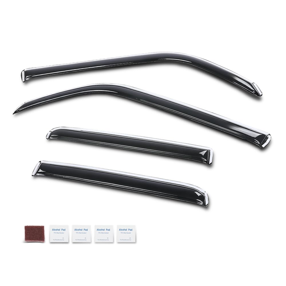 G-PLUS in-Channel Window Visors Rain Guards Side Wind Deflector Compatible with Toyota 4Runner 2010-2024 Smoke