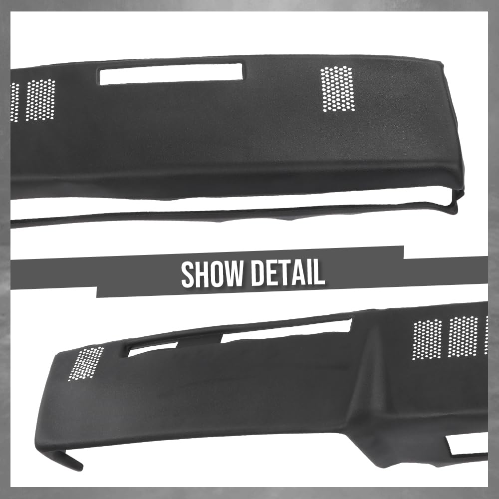 G-PLUS TPE Dashboard Dash Cover Compatible with Chevy GMC Full Size Pickup 1981-1987, Fit Chevy GMC SUV 1981-1991 Black