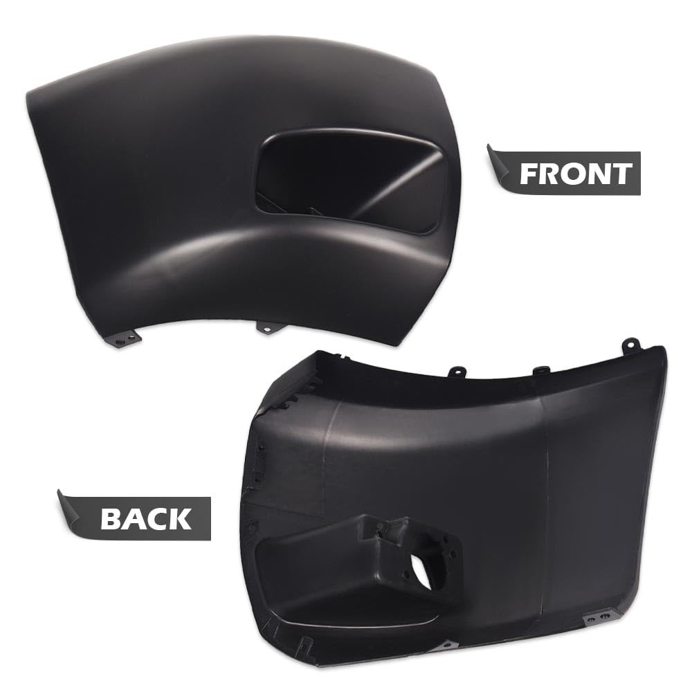 G-PLUS Front Bumper End Compatible With 2007-2013 Chevy Silverado 1500 Front Right and Left Side Primed Face Bar Cap With Fog Llights Hole GM1004147 GM1005147