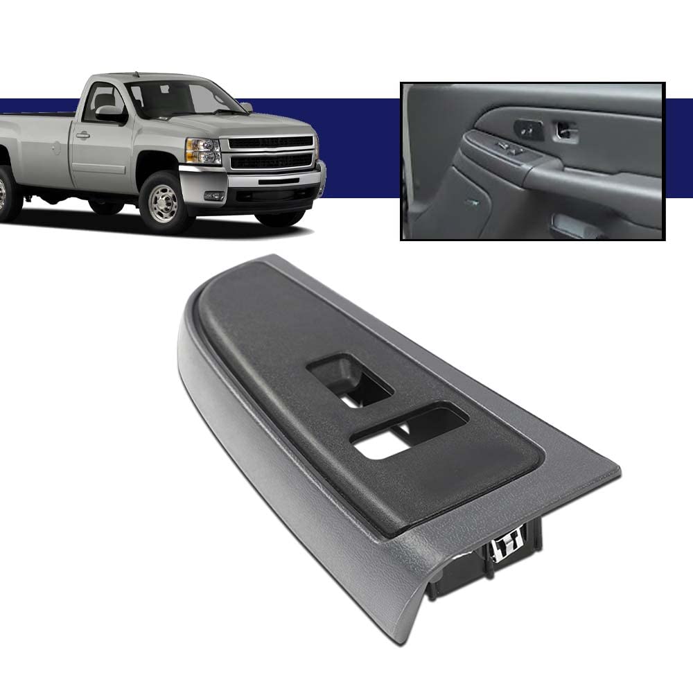 G-PLUS Window Switch Bezel Cover Passenger Side Compatible with Chevy Silverado/GMC Sierra 2003-2007,Fit Chevy Avalanche/Tahoe/GMC Yukon XL 2004-2006,Fit Chevy Suburban 2004-2007 89045121 Dark Gray