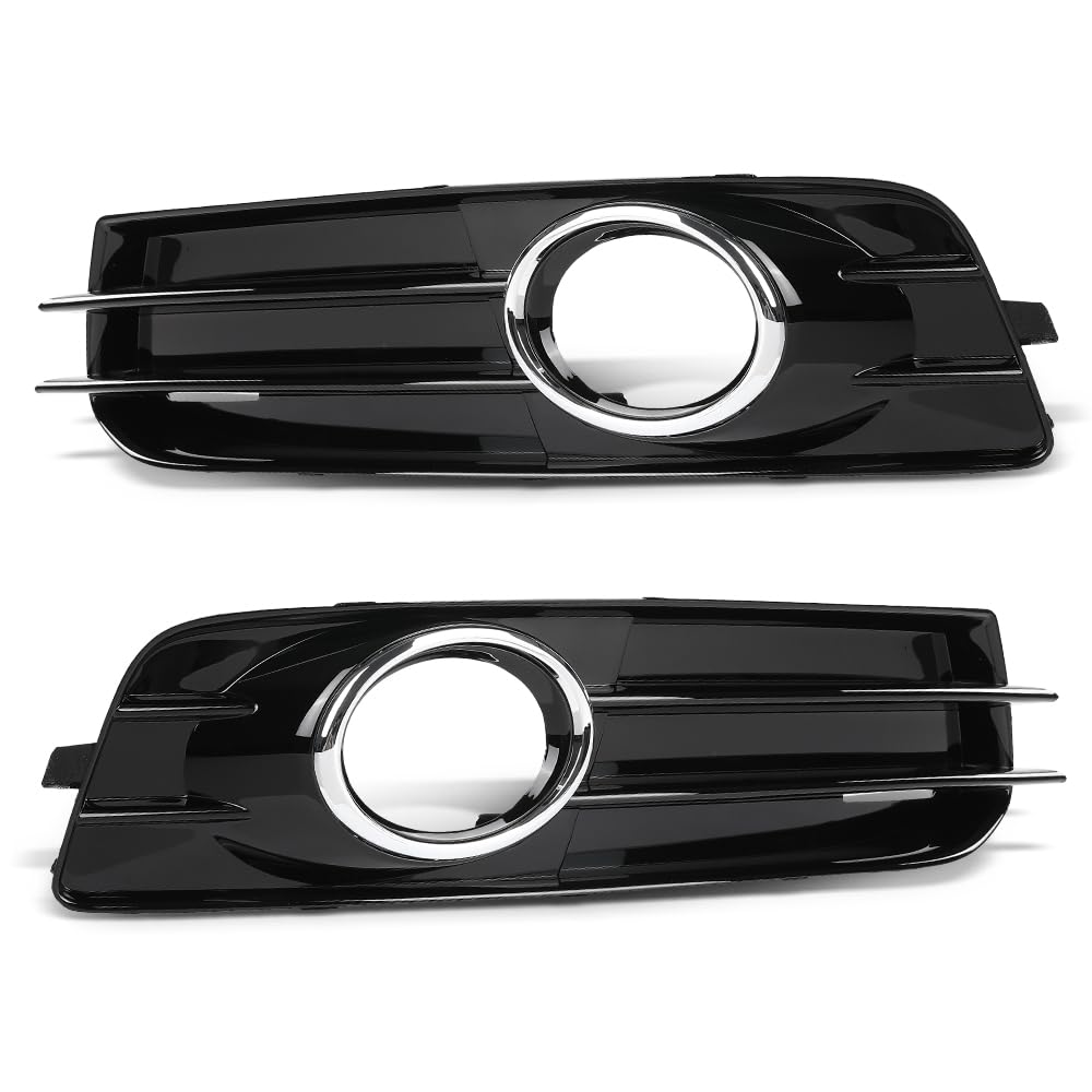 G-PLUS Front Bumper Fog Light Grille Cover Compatible with Audi A3 8P S-Line 2009-2012,Only Fit for S-Line Bumper 8P0807682, 8P0807681