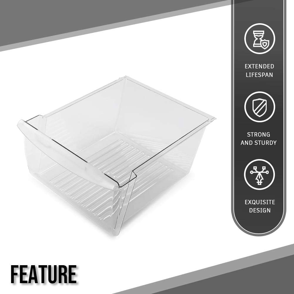 G-PLUS Upper Crisper Pan Drawer Compatible with Frigidaire Refrigerator Models FRS6LR5EB6 240351005, 240351062 Clear
