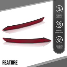 G-PLUS Rear Bumper Reflector Pair for Volvo XC60 2018-2024 Red Product Image