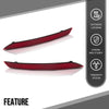 G-PLUS Bumper Reflector Marker Rear Left & Right Compatible with Volvo XC60 2018-2024 31656677, 31656678 Red