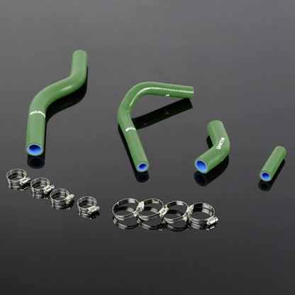G-PLUS Silicone Radiator Coolant Hoses Kit Clamps Compatible With 2004 Kawasaki KX250F/Suzuki RMZ250 Green