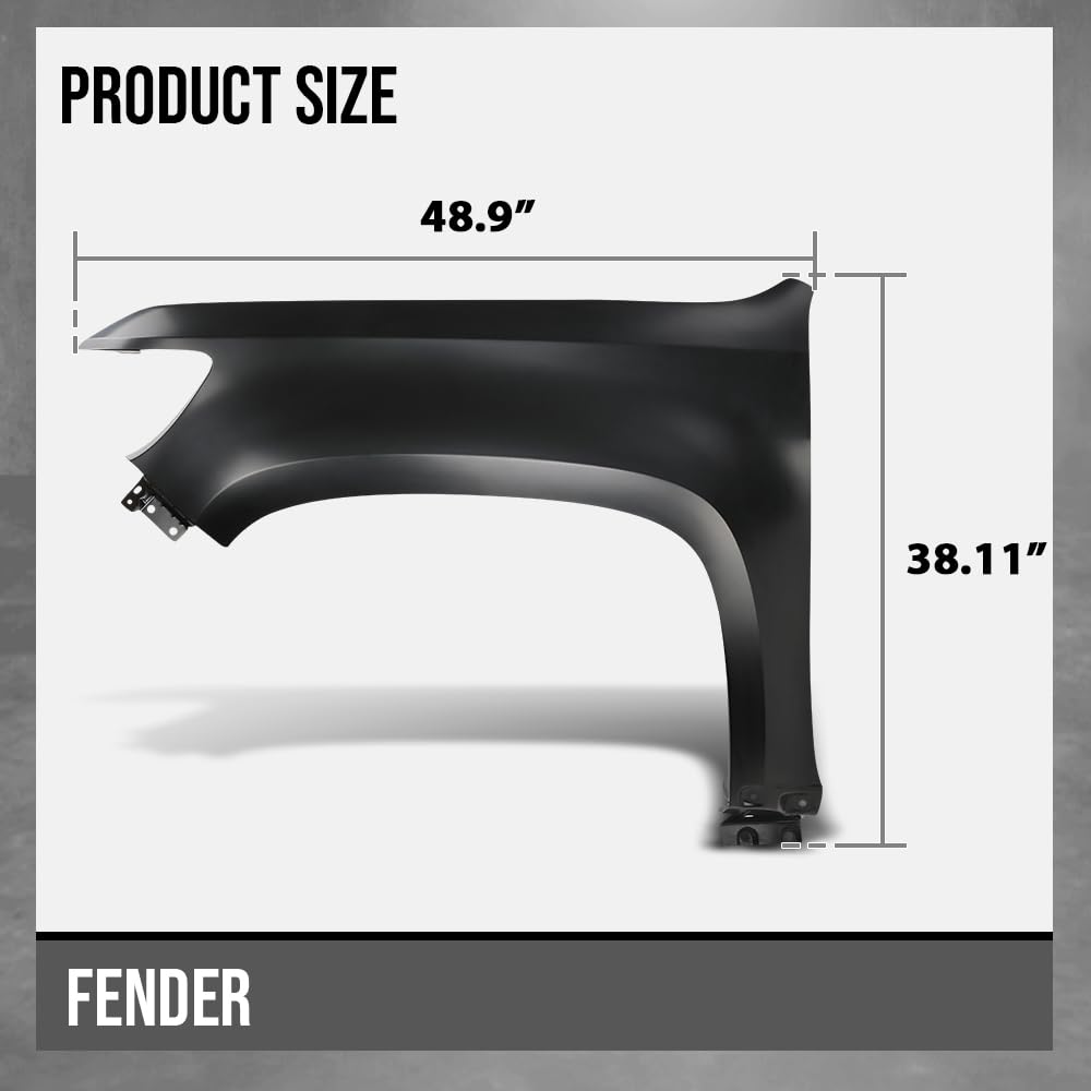 G-PLUS Front Fender Driver Side Compatible with Chevy Colorado Base 2015 2016 2017 2018 2019 2020, Fit Chevy Colorado (submodel: LT, WT, Z71) 2015-2022 23354494, GM1240404 Primed Black