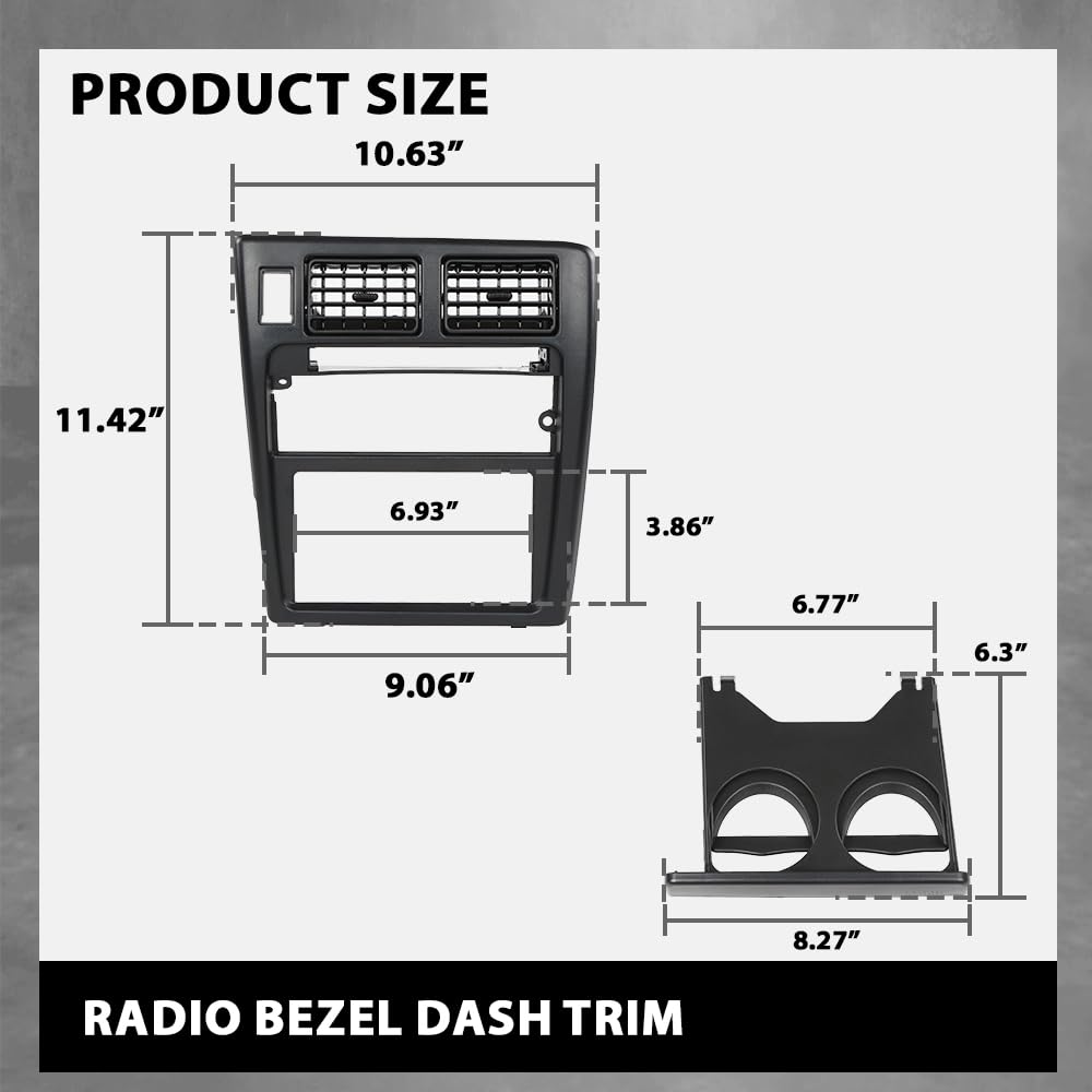 G-PLUS Radio Bezel Dash Bezel Trim Fit Toyota Tacoma 1995-1997 Dashboard Panel Black
