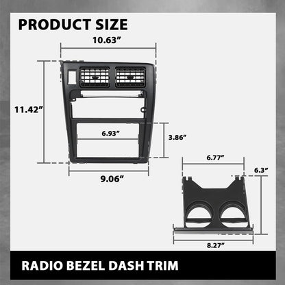G-PLUS Radio Bezel Dash Bezel Trim Fit Toyota Tacoma 1995-1997 Dashboard Panel Black