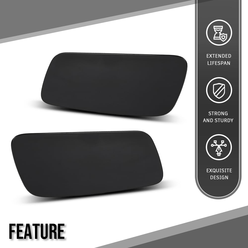 G-PLUS Headlamp Washer Cover Cap Pair Compatible with Volvo S90 / V90 / V90 Cross Country 2017 2018 2019 2020 2021 2022 2023 2024 2025 39839830, 39839842 Glossy Black