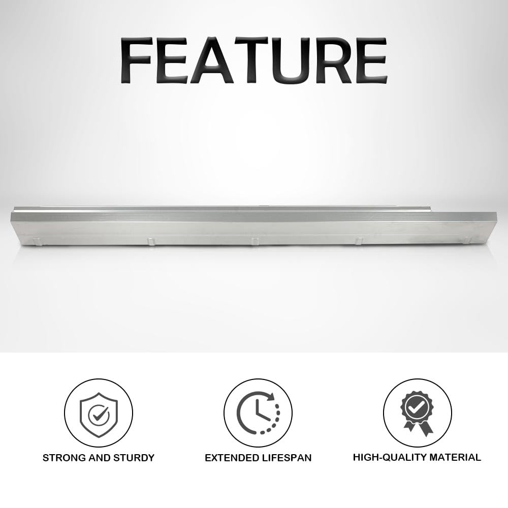 G-PLUS Slip on Rocker Panels Left and Right Side Compatible with Chevy Silverado Extended Cab 4 Door 2014-2018/Fit GMC Sierra Extended Cab 2014-2018 4 Door Silver 75 3/8" Long Silver