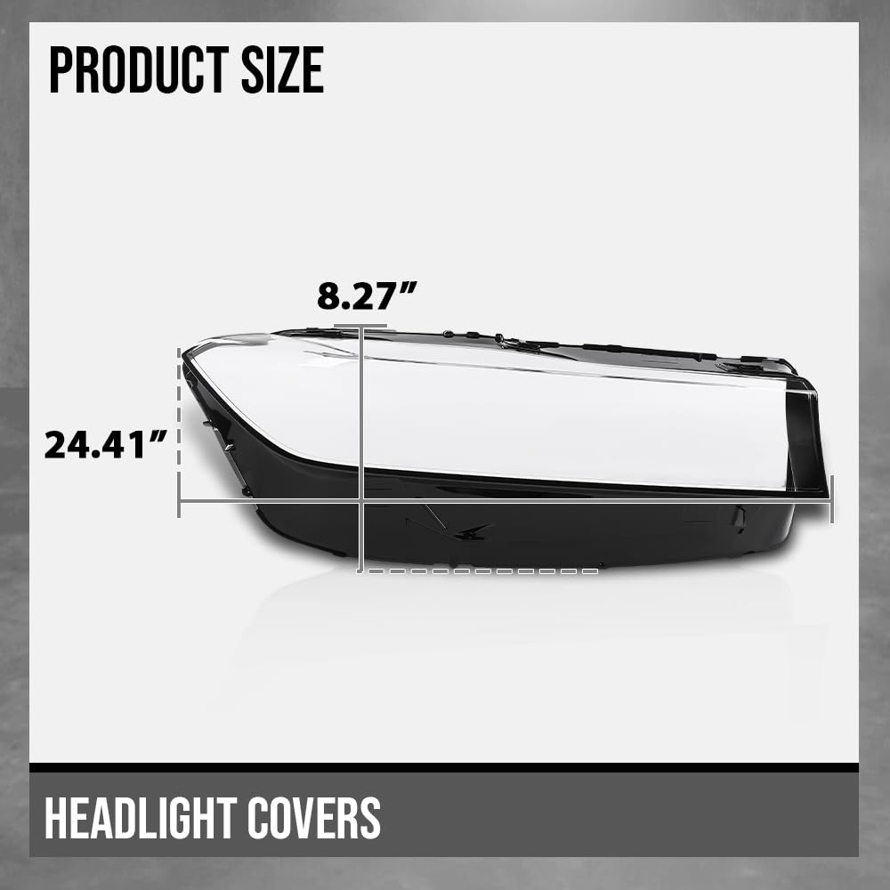 G-PLUS Headlight Lens Cover Compatible with BMW 7 Series G11 G12 2019-2022 Facelift Models Left & Right Pair Front Headlamp Lens Cover Clear