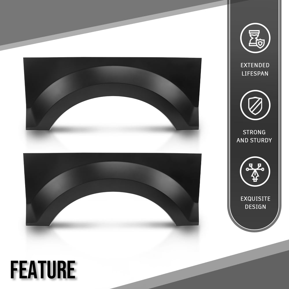 G-PLUS Rear Left & Right Upper Wheel Arch Repair Panels Compatible with Ford F150 Truck 2004-2008, Fit Ford F150 Super Crew/Crew Cab/Regular Cab, Black