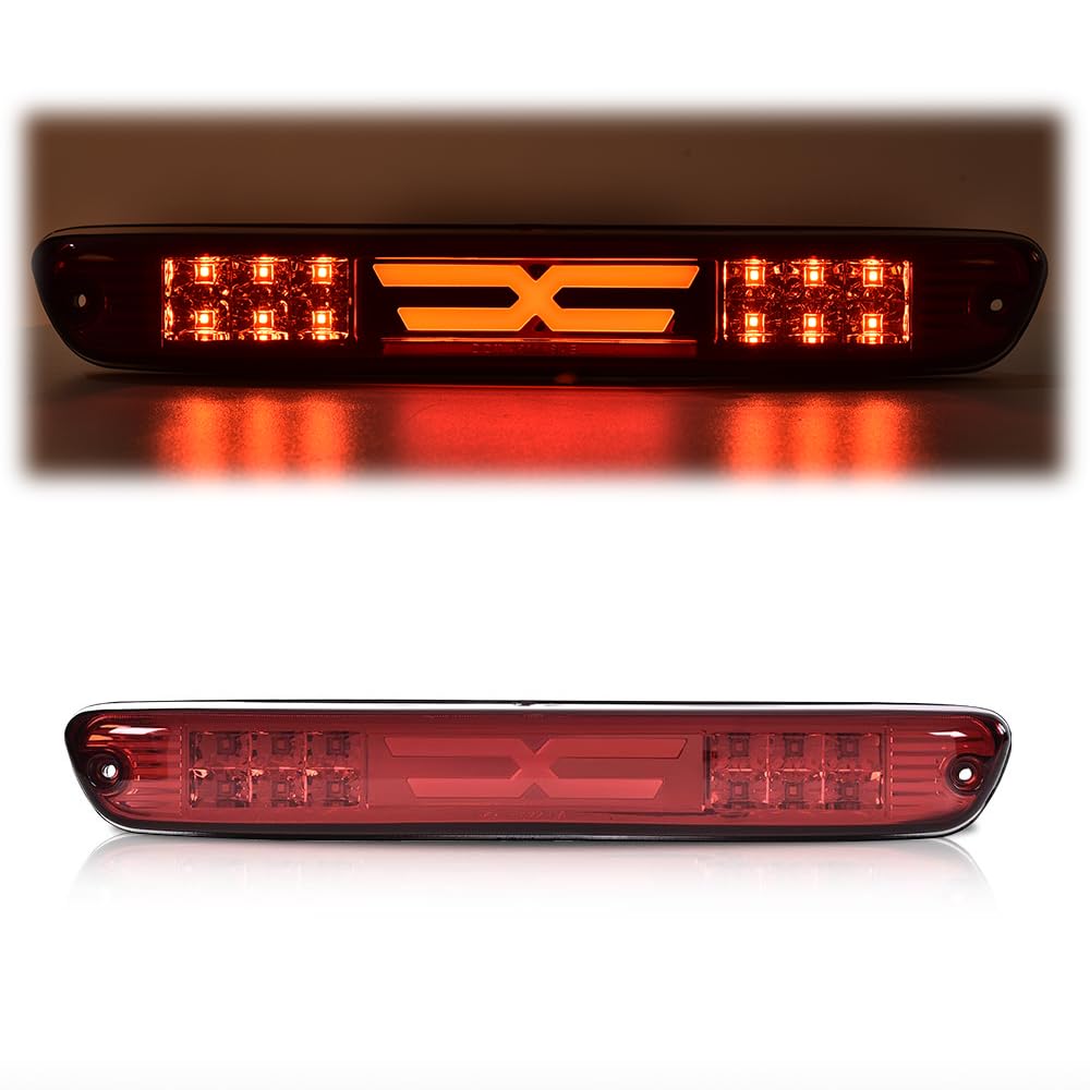 G-PLUS LED 3rd Third Center High Mount X Stop Light Lamp Compatible with 2004-2012 Chevy Colorado/GMC Canyon 2006-2008 Isuzu I-Series 3D LED Bar Tail Brake Light 15286505
