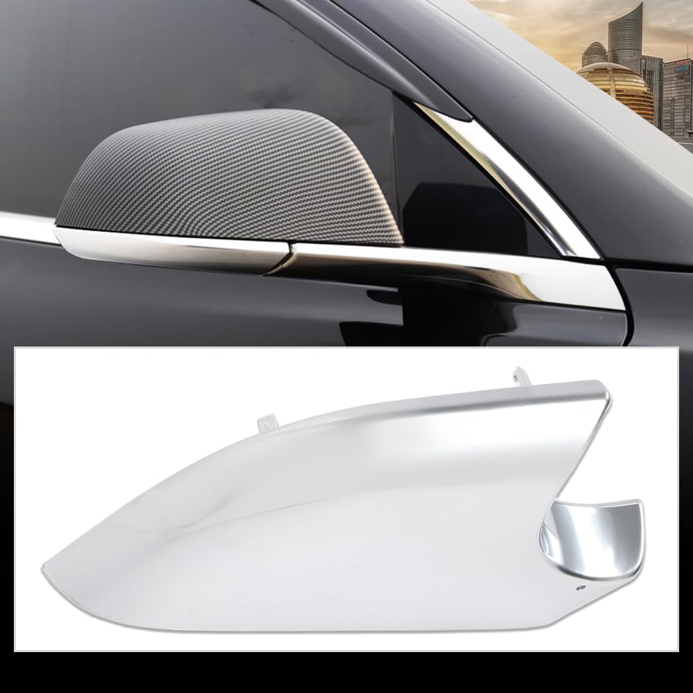 G-PLUS Right Side Rearview Mirror Cover Lower Silver Holder Chrome Compatible With Tesla Model 3 2017-2022 22873006
