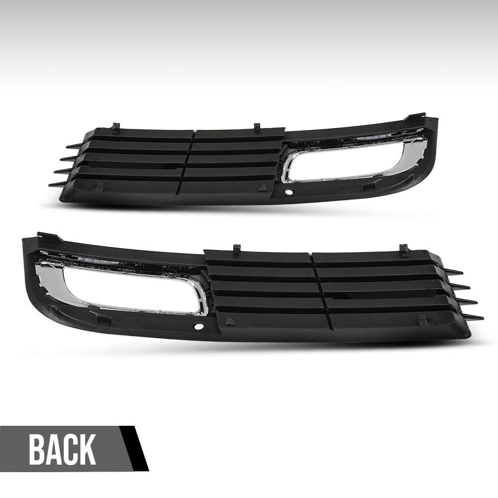 G-PLUS Front Bumper Fog Light Cover Grille Left & Right Compatible with Audi A8 D3 2008 2009 2010, Fit Audi A8 Quattro D3 2008-2010 4E0807680B, 4E0807679B Glossy Black