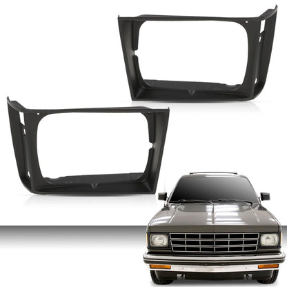 G-PLUS Headlight Door Set with Corner Light Hole Compatible with Chevy S10 Base 1982-1990/Fit GMC S15 Base Jimmy Sierra Grande 1982-1990 15653682 15653681 GM2513127 GM2512127