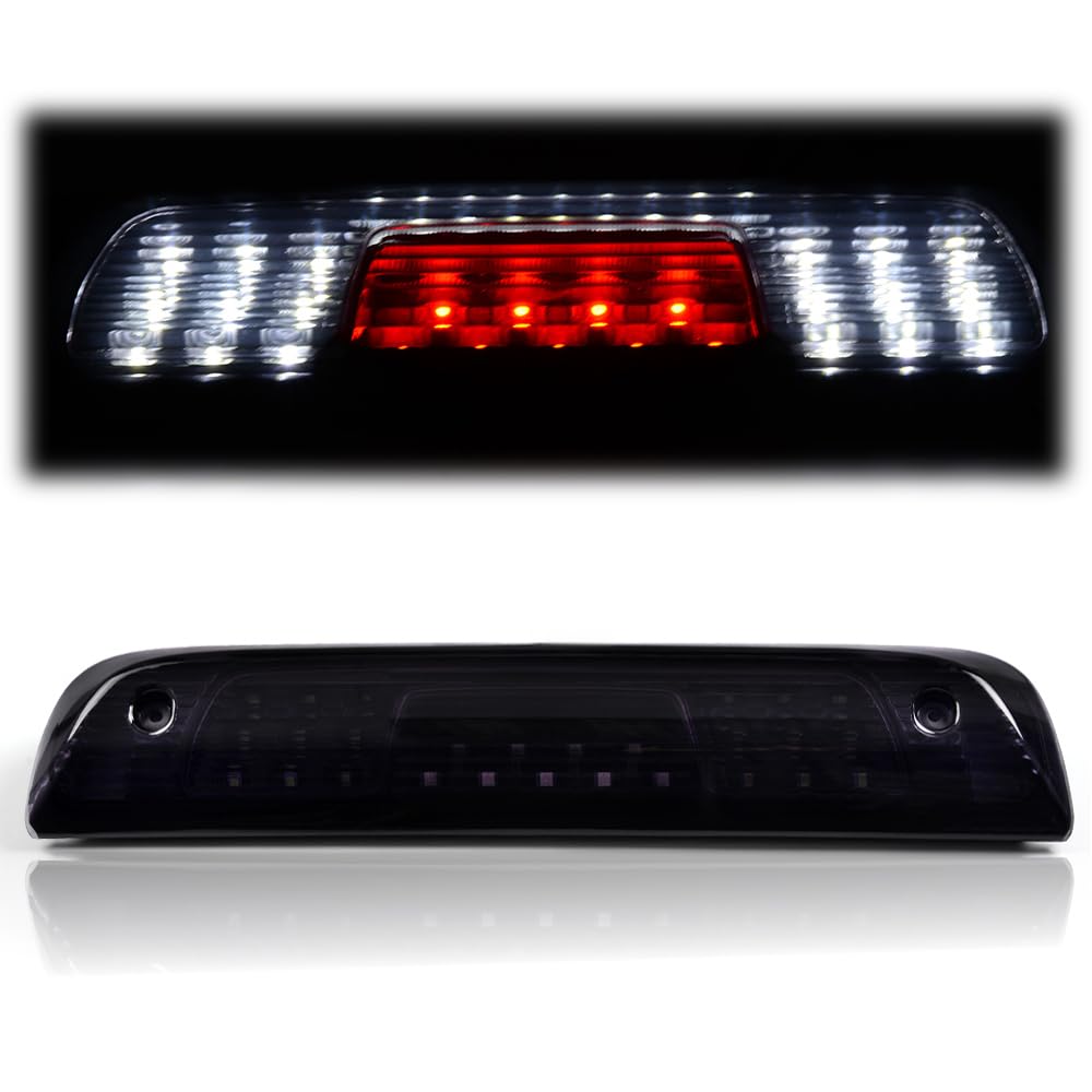 G-PLUS Full 3rd Third Brake Cargo Lights Rear Roof Center High Mount Stop Light Lamp Compatible with Chevy Silverado GMC Sierra 1500 2500HD 3500 HD 2014-2018 White and Red