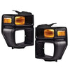 G-PLUS Headlight Trim Bezel with Parking Turn Signal Light Compatible With 08-14 Ford E150/08-14 Ford E250/08-19 Ford E350 (Driver & Passenger Side)