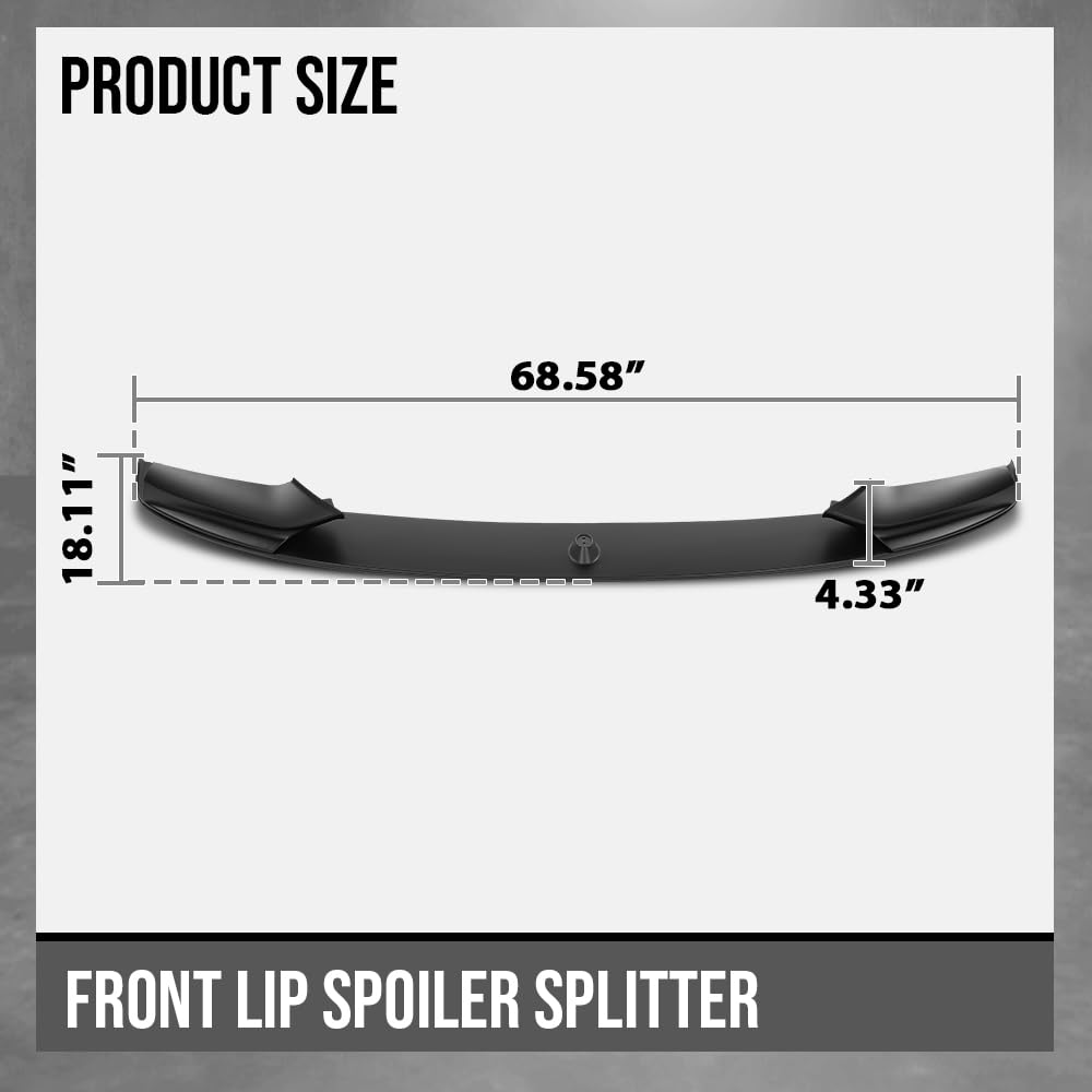 G-PLUS Front Bumper Lip Splitter Spoiler Compatible with BMW F10 5 Series M Sport 2011 2012 2013 2014 2015 2016, Only Fit Model with M Sport Bumper Front Lip Spoiler Splitter Black