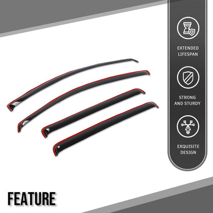 G-PLUS in-Channel Window Visors Window Deflectors Side Wind Deflector Compatible with Chevy Colorado Crew Cab 2023-2025 Fit GMC Canyon Crew Cab 2025 Not Fit Extended/Double Cab 4PCS Smoke