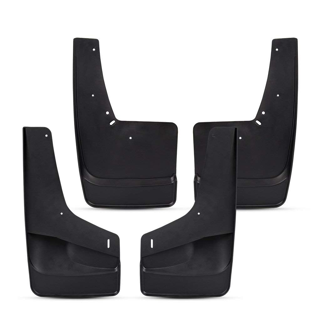 G-PLUS 4PCS Set Front Rear Molded Wheel Mudguard Compatible with 1999-2007 Silverado/Sierra 1500.2007-2014 Sierra 2500/3500 Mud Flaps Mud Guards Splash Kit