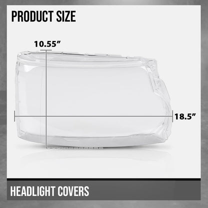 G-PLUS Headlight Lens Cover Compatible with Land Rover Discovery 4 LR4 2014-2016 Left & Right Pair Front Headlamp Lens Cover Clear