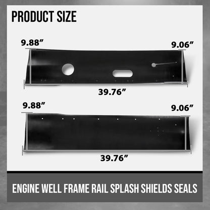 G-PLUS Engine Well Frame Rail Splash Shields Seals Compatible with Dodge Trucks D Series 2WD 1972-1981 Black