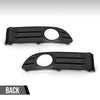 G-PLUS Front Bumper Fog Light Grille Grill Cover LH RH Compatible with Volvo S40 V50 S50 2008 2009 2010 2011 2012 30744919, 30744920 Black