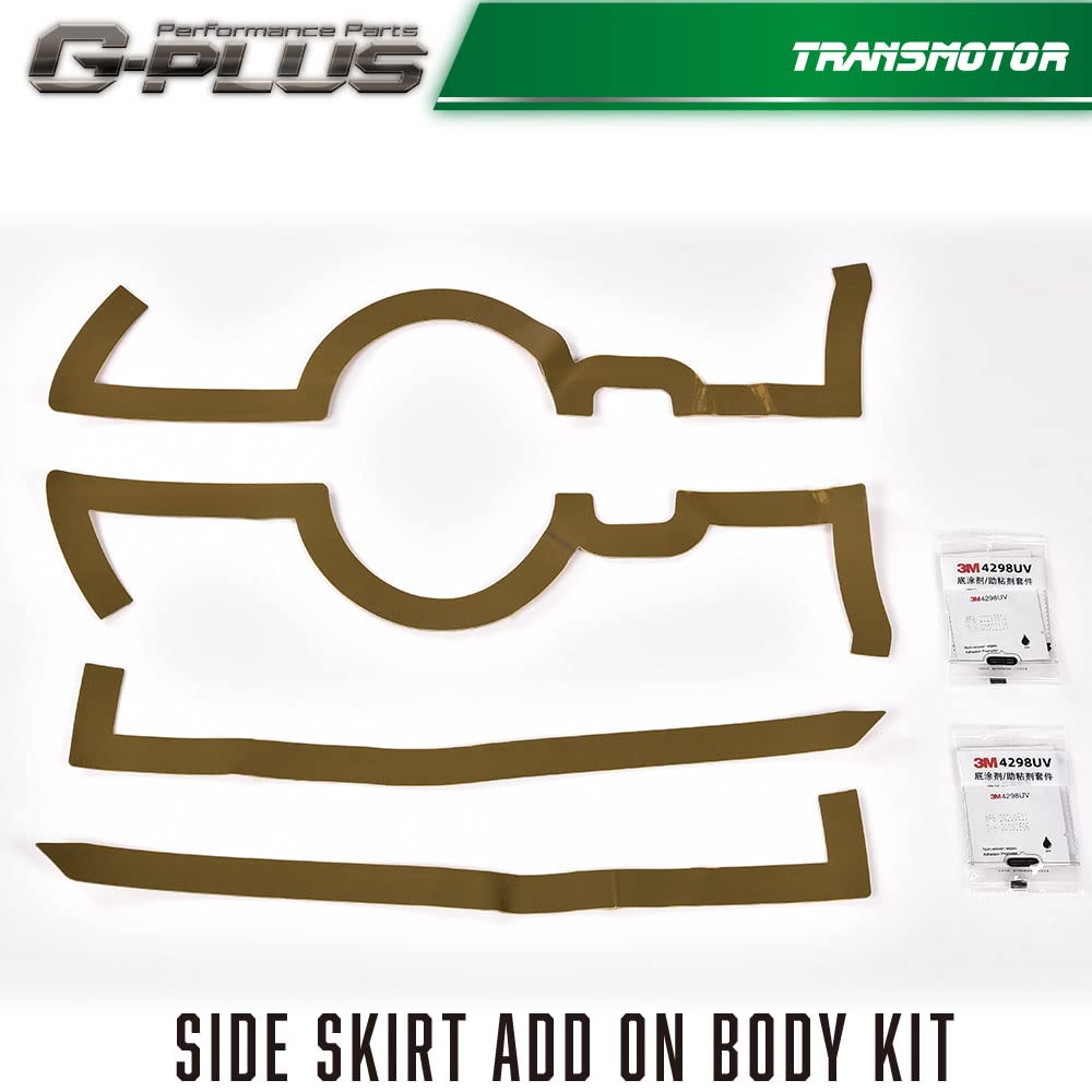 G-Plus Side Skirt Panel Kit Compatible with 2017-2021Tesla Model 3,Rear Bumper Lip Splitter Winglet Body