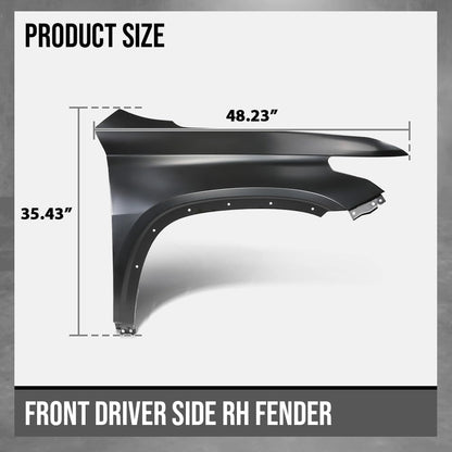 G-PLUS Front Right Fender Panel Compatible with Chevy Traverse L 2018-2021 / True North 2019-2023 Fit Chevy Traverse 2018-2023 84679032, GM1241409 Black