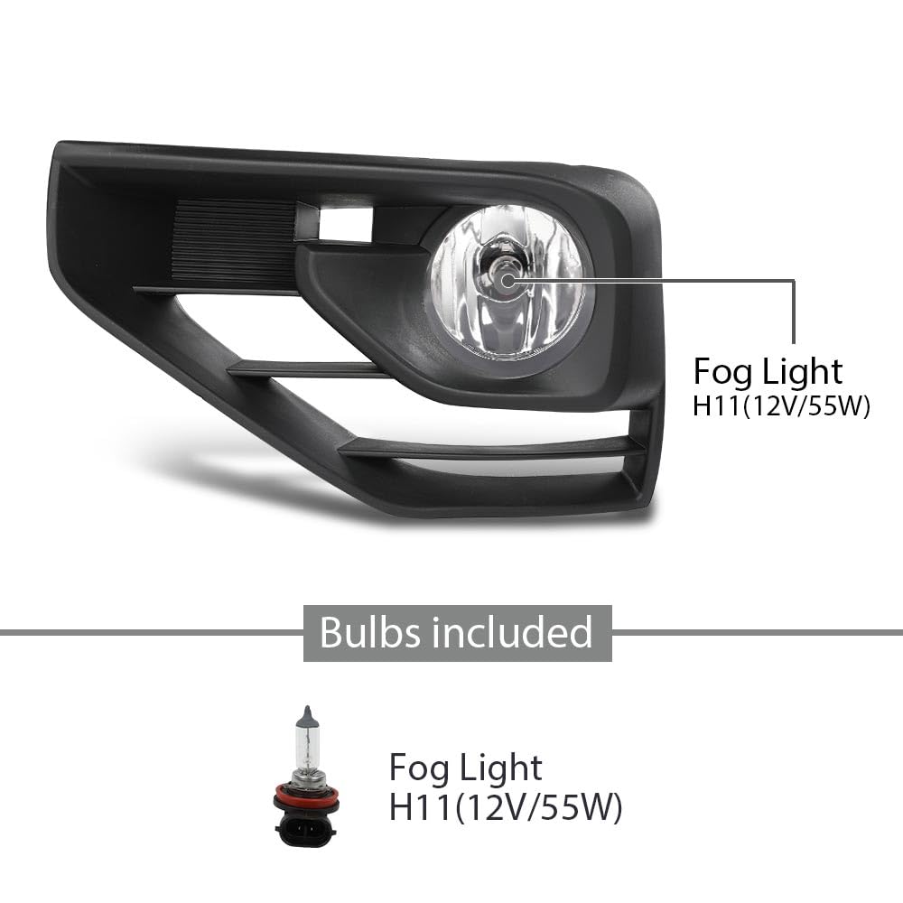 G-PLUS Fog Lights Bumper Lamps Assembly Left and Right Side W/Wiring Harness Compatible with Nissan Pathfinder 2017-2020 261509B90E, 261509B90E Black