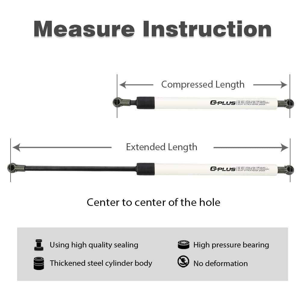 G-PLUS Gas Struts for Heavy Lid,Compatible with Honda Civic 1992-2000 White