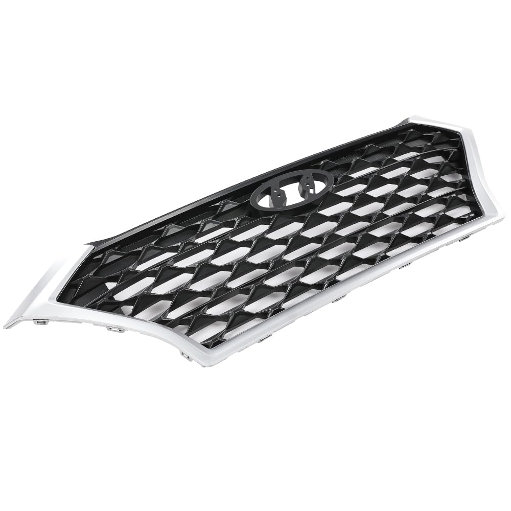 G-PLUS Front Upper Bumper Grille Chrome Gray & Black w/Black accents Compatible with Hyundai Tucson 2019 2020 2021 (For Models without Front Camera) HY1200225 86350D3500 86350-D3500