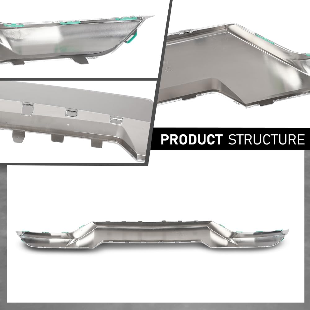 G-PLUS Front Bumper Lower Skid Plate Trim Chrome Compatible with Chevy Silverado 1500 2016 2017 2018,Fit Chevy Silverado 1500 LD 2019 GM1044128, 23243083 Silver