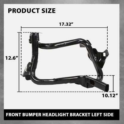 G-PLUS Front Bumper Inner Steel Headlight Bracket Left Side Compatible with Jeep Compass 2011-2017 Black 68079655AH