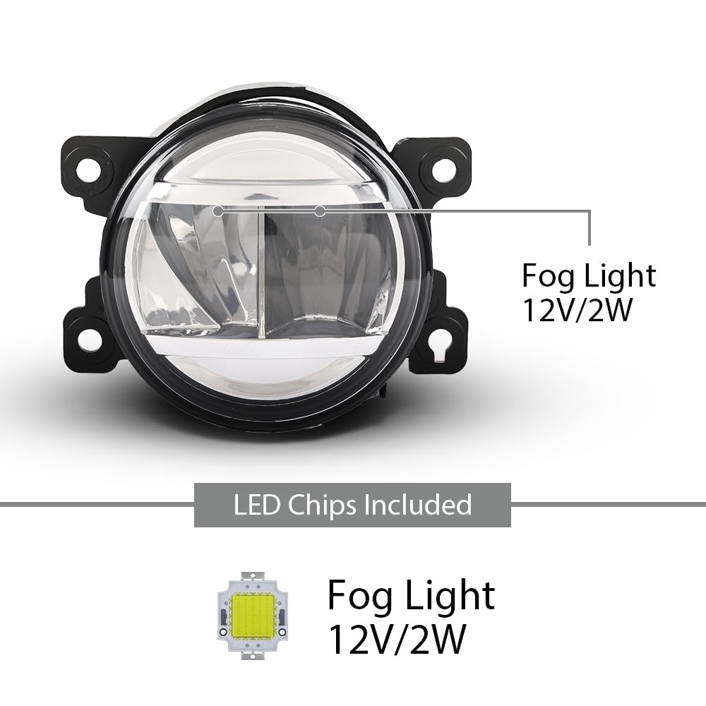 G-PLUS LED Front Bumper Driving Fog Lights w/Bezels+Harness Compatible with Honda Odyssey 2021 2022 2023 33950TEYY01, 33900TEYY01, HO2592144, HO2593144, 19-6225-00, 19-6226-00 Black