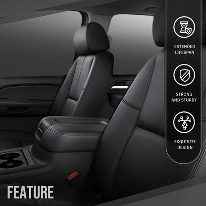 G-PLUS Seat Cover Compatible with Chevy Silverado/GMC Sierra 1500 2500HD 3500HD 2007 2008 2009 2010 2011 2012 2013 Black