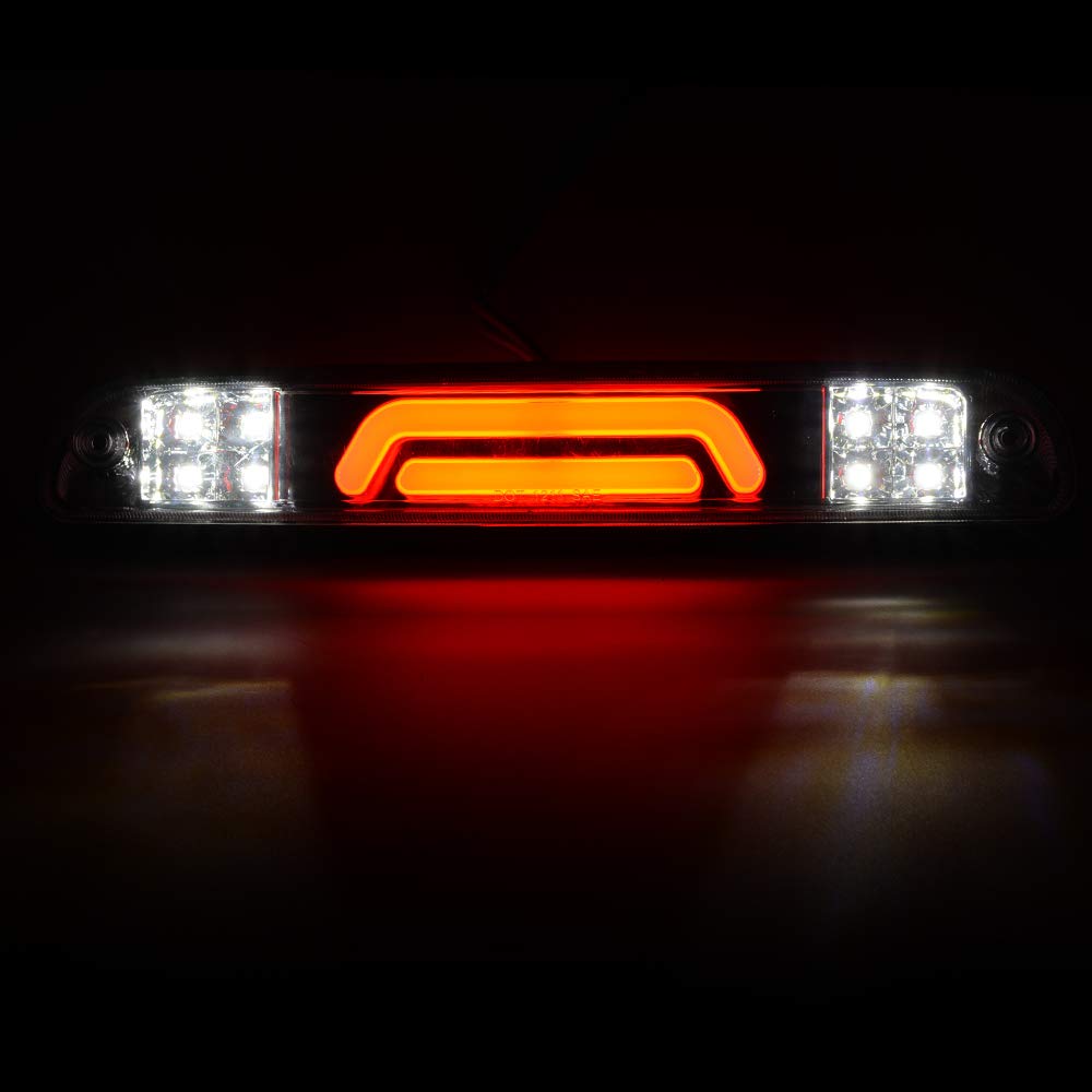 G-PLUS Rear LED Third Brake Light Compatible With 1999-2016 Ford F250 F350 F450 F550 SD Super Duty,3RD Cargo Led Tail Lamps Clear lens Chrome Housing
