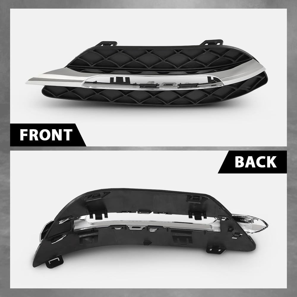 G-PLUS Left Fog Light Cover Daytime Running Light Cover, Compatible with Benz C250 C350 2012-2015/C300 2012-2014, Fit Models W/o AMG Package & Sport Package, Driver Side, 2048803224, MB1038117