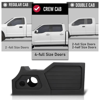 G-PLUS Center Console Subwoofer Sub Box Compatible with Chevy/GM Crew Cab 2007 2008 2009 2010 2011 2012 2013 Black