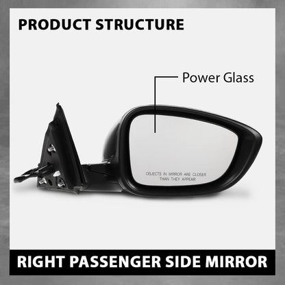 G-PLUS Power Mirror Right Passenger Side Compatible with Honda Accord Sedan 2018-2022 1.5L 76208TVAA02 76201TVAA01ZJ HO1321328 Glossy Black 3-Pin Manual Folding