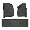 Floor Mats Fit Ford F250 F350 F450 Crew Cab 2008-2010 Without Manual Shifter (Footwell Coverage) All Weather Full Cover Protection TPE Car Floor Cargo Liners, Black,alfombras para carro
