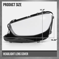 G-PLUS Headlight Lens Cover for Benz W213 E-Class E200 E350 E450 2021-2023 Clear Side View